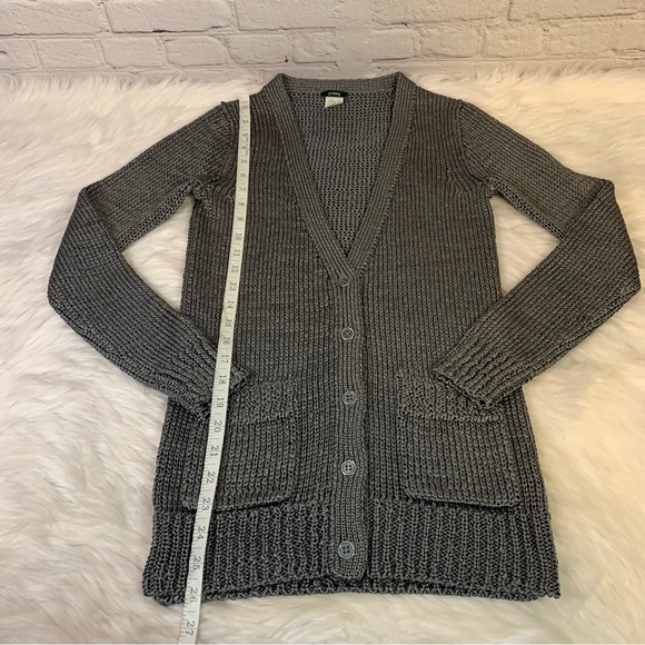 J Crew Silver Metallic Cardigan Sweater Size XS - Picture 4 of 7